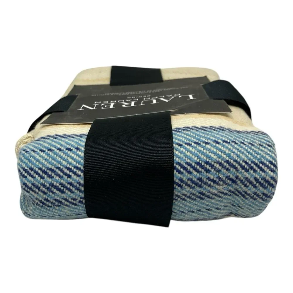 Ralph Lauren Bering Euro Sham Cream Multi Stripe Cotton Pillow Cover Decor 26x26